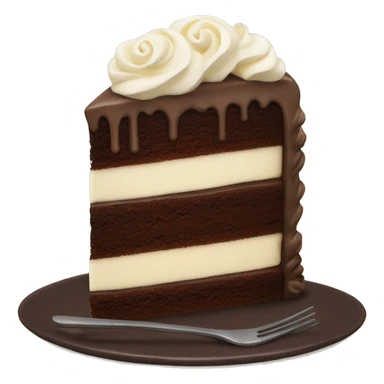 Whole chocolate cake with vanilla frosting sticker