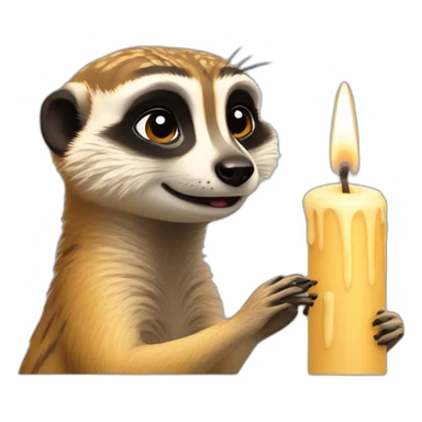 meerkat blowing out a big candle sticker