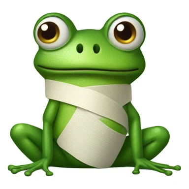 Frog with bandaged belly sticker