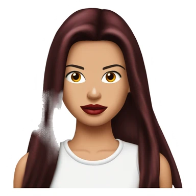 Adriana lima in 90s long dark red hair long dark eyelashes sticker