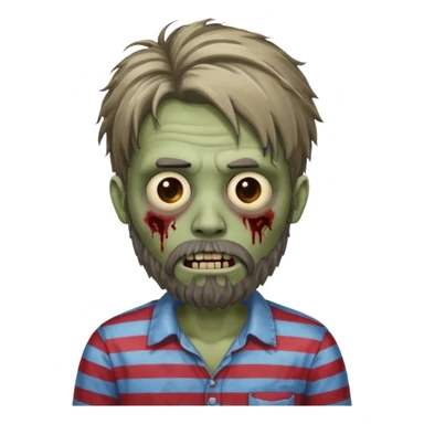 zombie in stripe  men long hair & bearded sticker