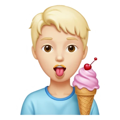 licking ice cream  sticker