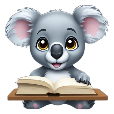 cuty koala similar to stitch studying sticker