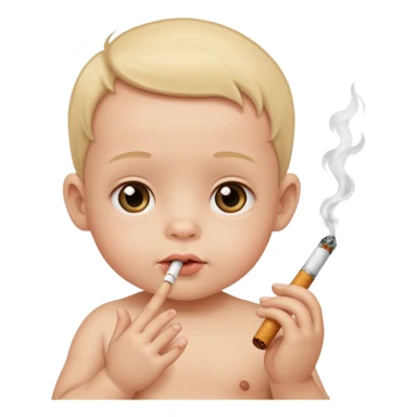Baby smoking a cigarette sticker