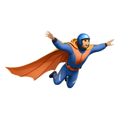 A wingsuit jumper soaring through the air between towering mountains, with the suit spread wide to catch the wind. The background features dramatic cliffs and expansive skies, emphasizing the thrill and freedom of base jumping in a stunning natural landscape. sticker