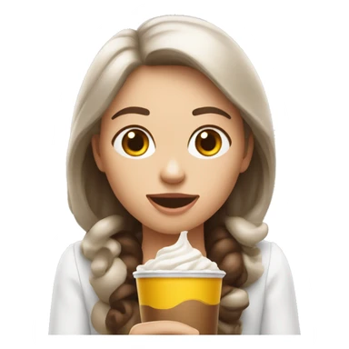 Fille blanche et brune qui mange un McDo sticker