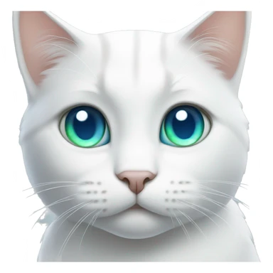 white cat with blue and green eyes sticker