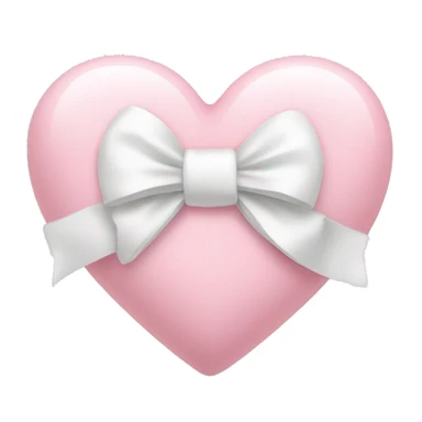 Pastel pink heart with white bow sticker
