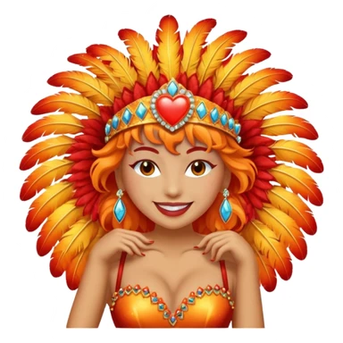 emoji orange heart flaming showgirl sticker