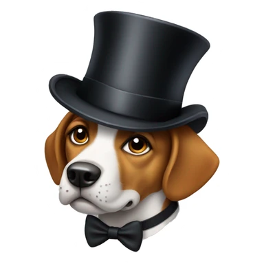 Dog with top hat sticker
