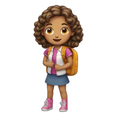 Niña con mochila sticker