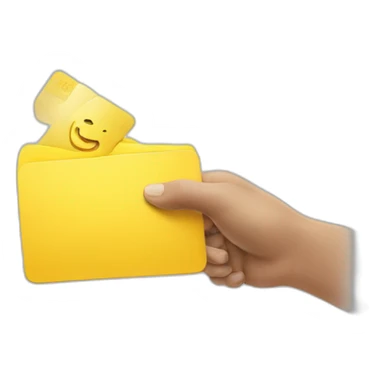 hand with a yellow card sticker