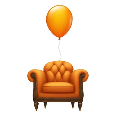 orange ballon with armchair  sticker