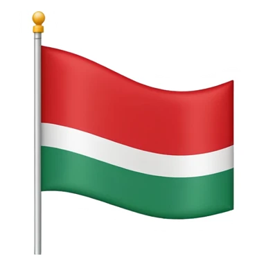 Create a clean emoji-style icon of the flag of the
Square shape, flat vector design, iOS/Unicode emoji style.
Colors:
– top stripe: green
– bottom stripe: red
– thin white horizontal line in the middle.
No text, no symbols, no coat of arms.
Minimalistic, bright, high contrast, emoji-style. sticker