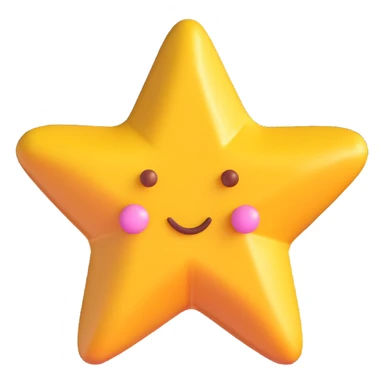 3D emoji style dalgona candy with star shape, inspired by Squid Game sticker