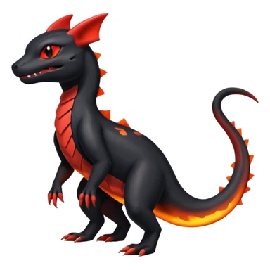 Shiny Salandit-Umbreon-Charmeleon-Fakémon-hybrid-creature (full body)  sticker