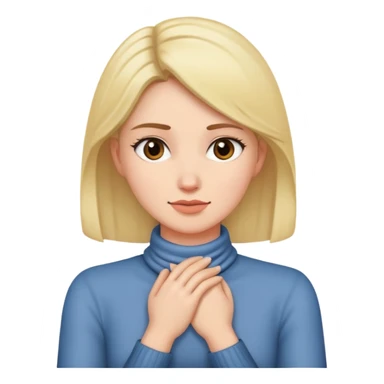 Woman crossing hands over neck  sticker