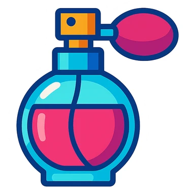 vibrant toon style perfume bottle sticker