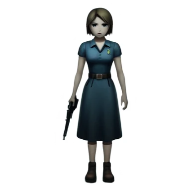 An icon featuring a dark, eerie atmosphere with a spooky environment, inspired by horror games like Resident Evil. The design includes ominous lighting, creepy shadows, and a silhouette of a character in distress. Transparent background enhances the chilling vibe of the scene. sticker