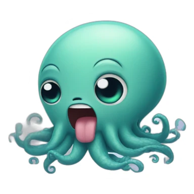 cute kraken cute face crying  sticker