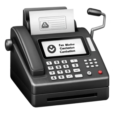 fax machine with cancellation sign over it  sticker