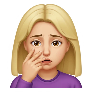 girl touching her for bad smell sticker