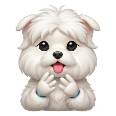 maltese blowing a kiss sticker