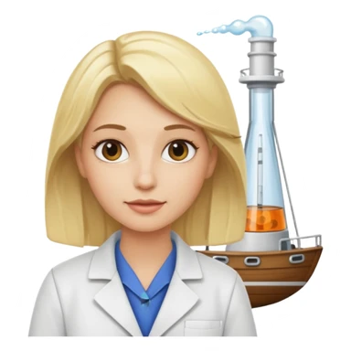 blonde scientist on boat sticker