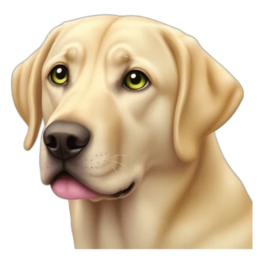 yellow-labrador-pink-nose-green-eyes-wet-pink-nostrils droopy eyess sticker