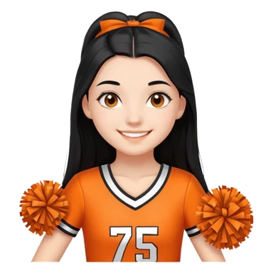 - Nữ
- 15 tuổi
- Da trắng
- Tóc dài, đen
- cười mỉm, mặt nhỏ nhắn dài
- Mặc áo cổ vũ cam sticker