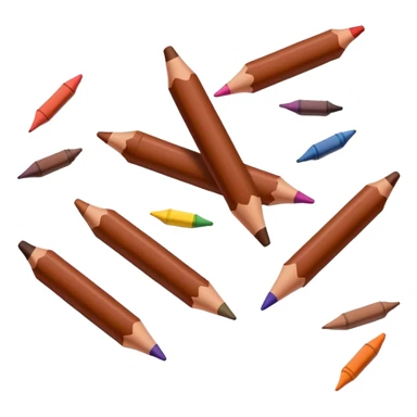 Brown crayons sticker