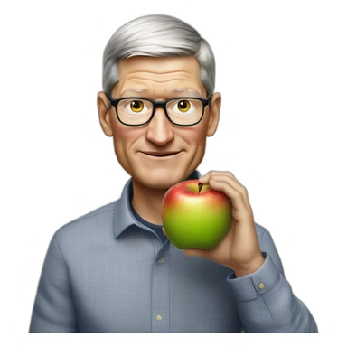 tim cook eat an apple sticker