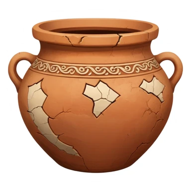 ancient clay pot artifact sticker