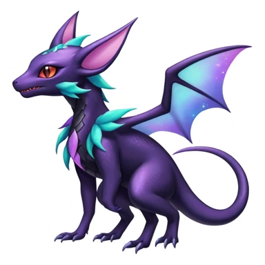 Shiny Ethereal Celestial Nebulae Salandit-Noivern-Espeon-Hybrid (Full body) sticker