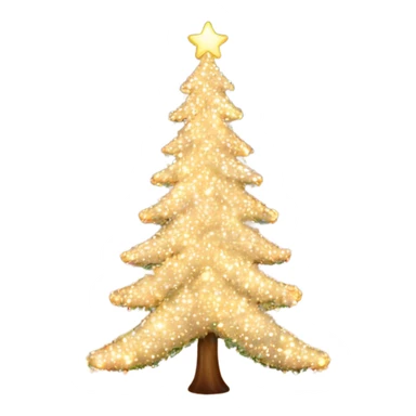 Christmas tree lit up and beautiful sticker