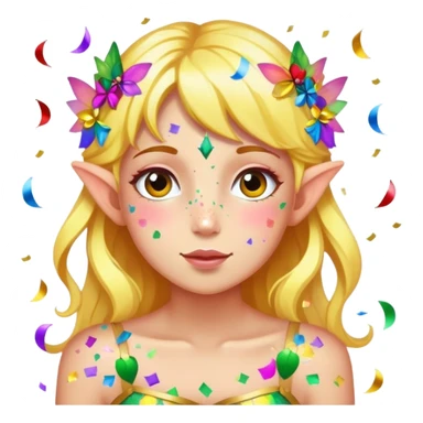 Colorful Birthday confetti fairy sticker