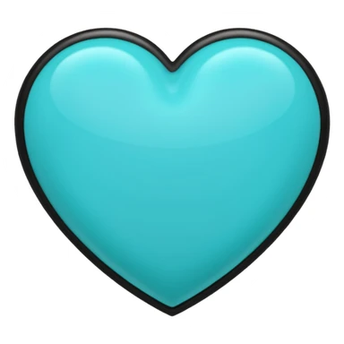 turquoise heart with black trim sticker