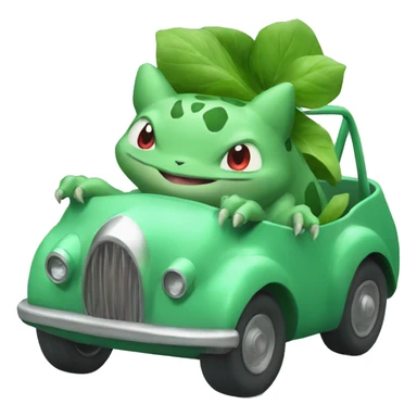 Bulbasaur driving a car sticker