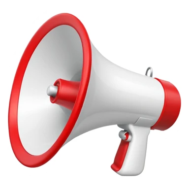 white megaphone with red accents sticker