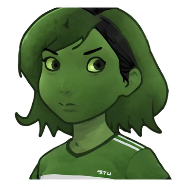girl black hair tan color playing soccer  sticker