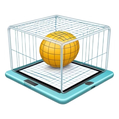 Create an emoji for 3D visualization and modeling. Show a 3D object with wireframe lines and a 3D modeling tool interface. Use modern, professional colors. Do not include any emojis or smiley faces. Make the background transparent. sticker