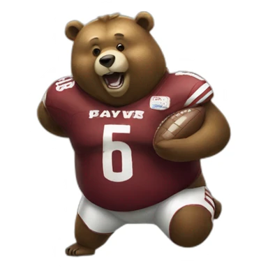 A fat bear playing with football sticker