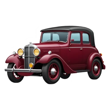 Car with classic look in maroon and black colour sticker