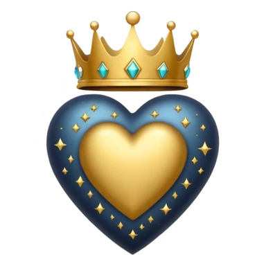 heart with a dark star and crown sticker
