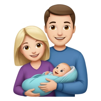 husband wife baby sticker