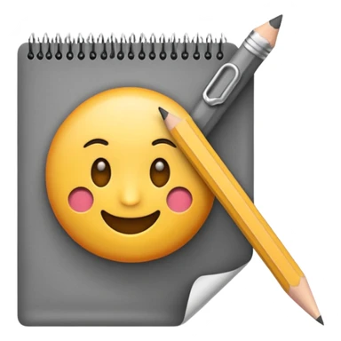 Emoji pencil writing on paper sticker