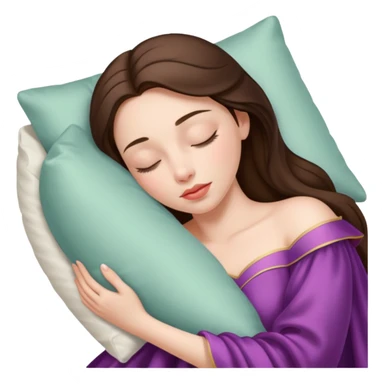 sleeping beauty brunette white girl with a silk pillow sticker