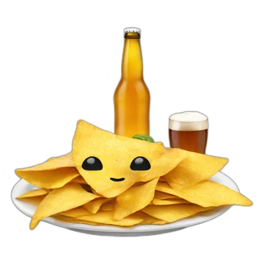 Nachos and beer sticker