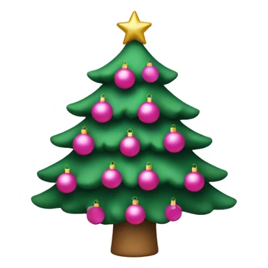 Christmas tree with pink ornaments  sticker