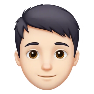 Cute white male, short dark colored hair and facial hair, nose and lip piercing, emo smiling sticker